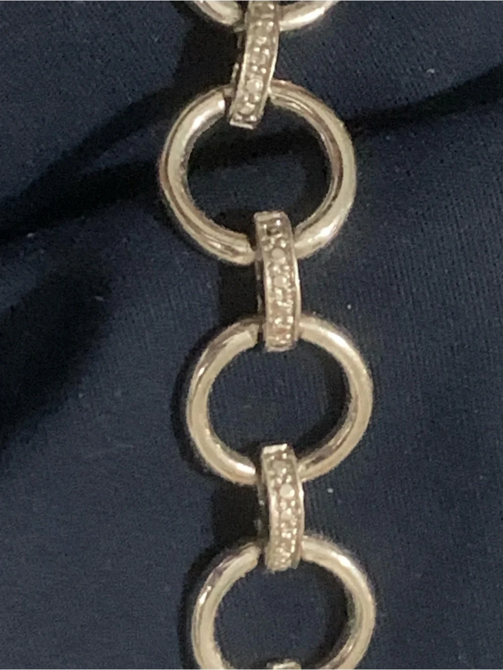 Silver Pavé Link Circle Bracelet